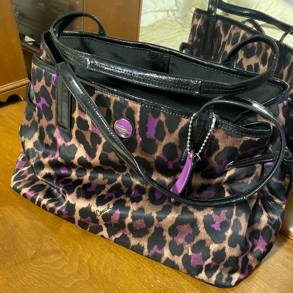 Coach Purple Leopard Handbag